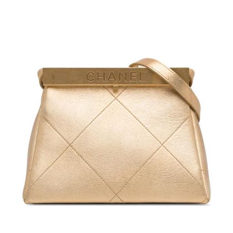 chanel metallic calfskin|Chanel calfskin kiss lock bag.